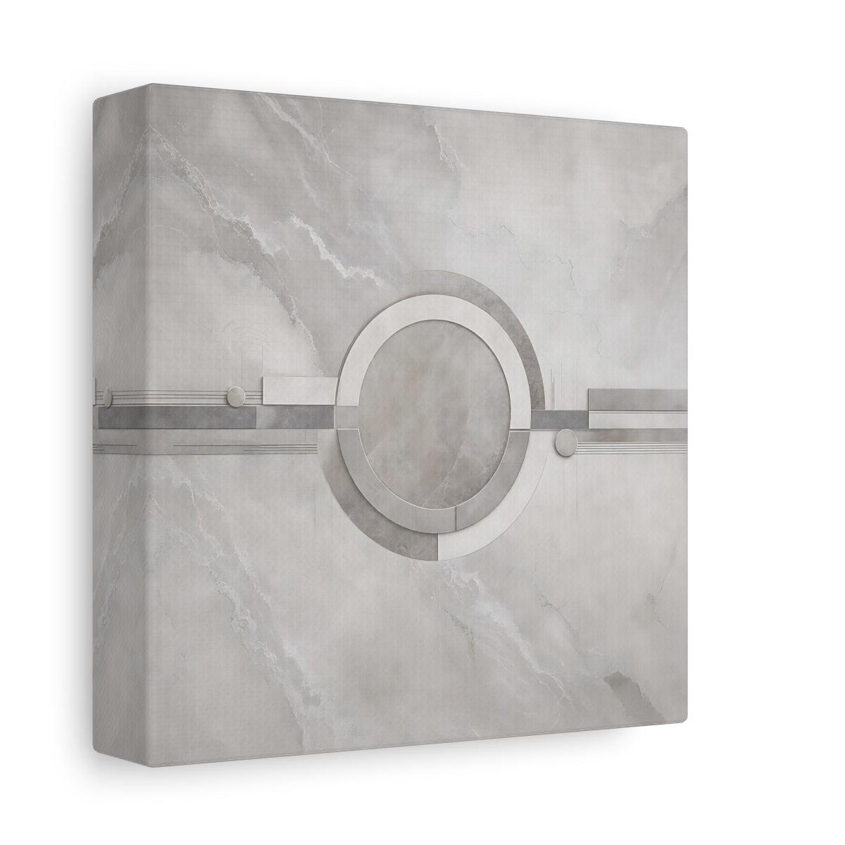 Side Mockup 2. Abstract Geometric Shapes Gray Geometric shown as stretched canvas wall art