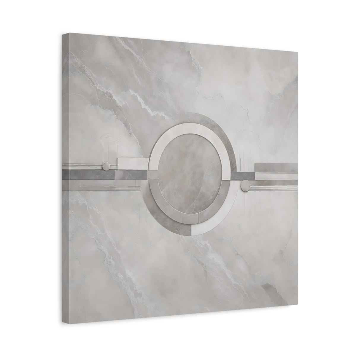 Side Mockup 5. Abstract Geometric Shapes Gray Geometric shown as stretched canvas wall art