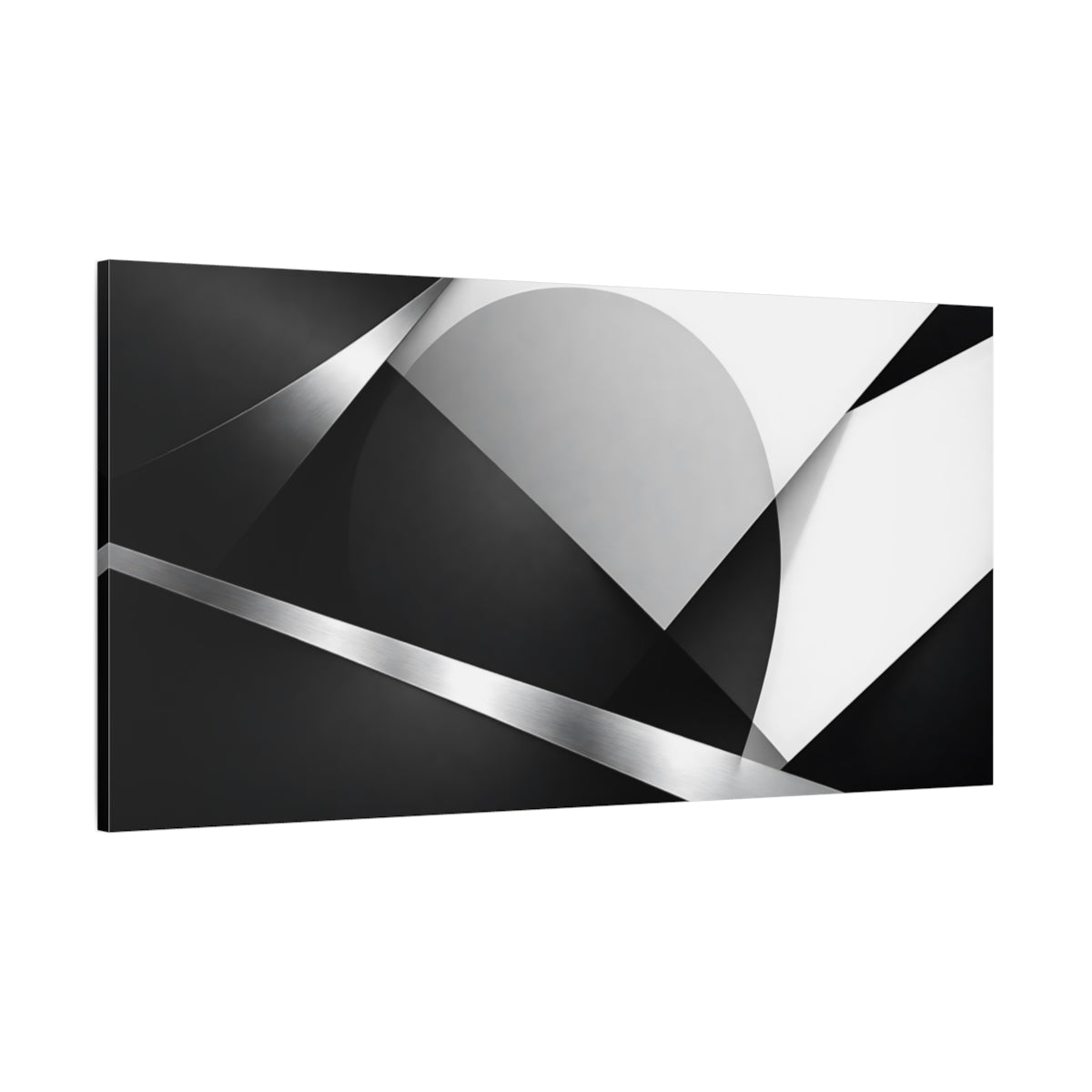 Main Mockup. Abstract Geometric Shapes Monochrome Geometric shown as stretched canvas wall art