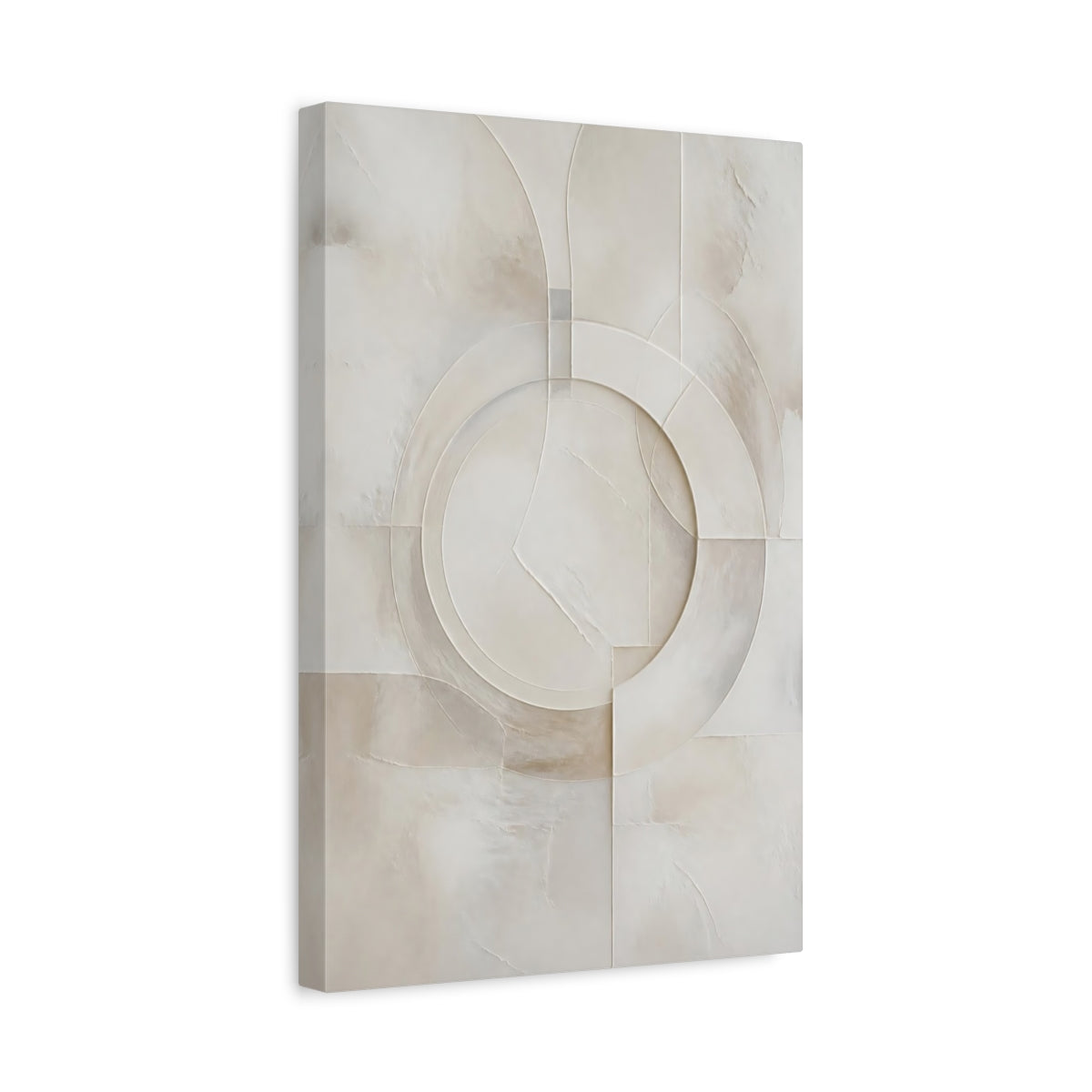 Side Mockup 4. Abstract Geometric Shapes Neutral Abstract shown as stretched canvas wall art