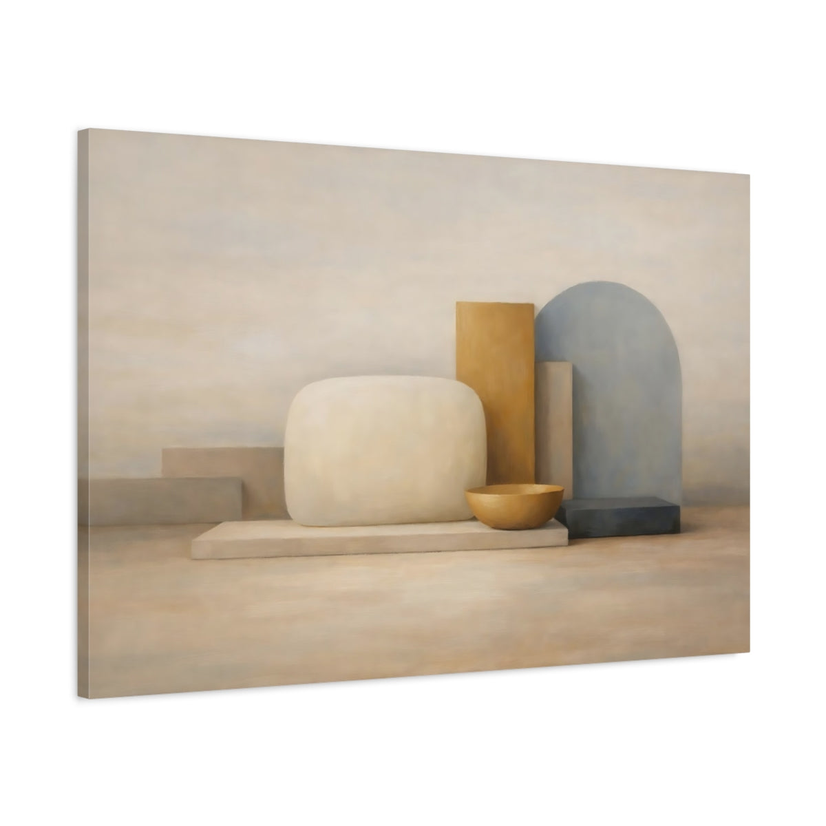 Side Mockup 1. Abstract Geometric Shapes Neutral Abstract Shapes shown as stretched canvas wall art