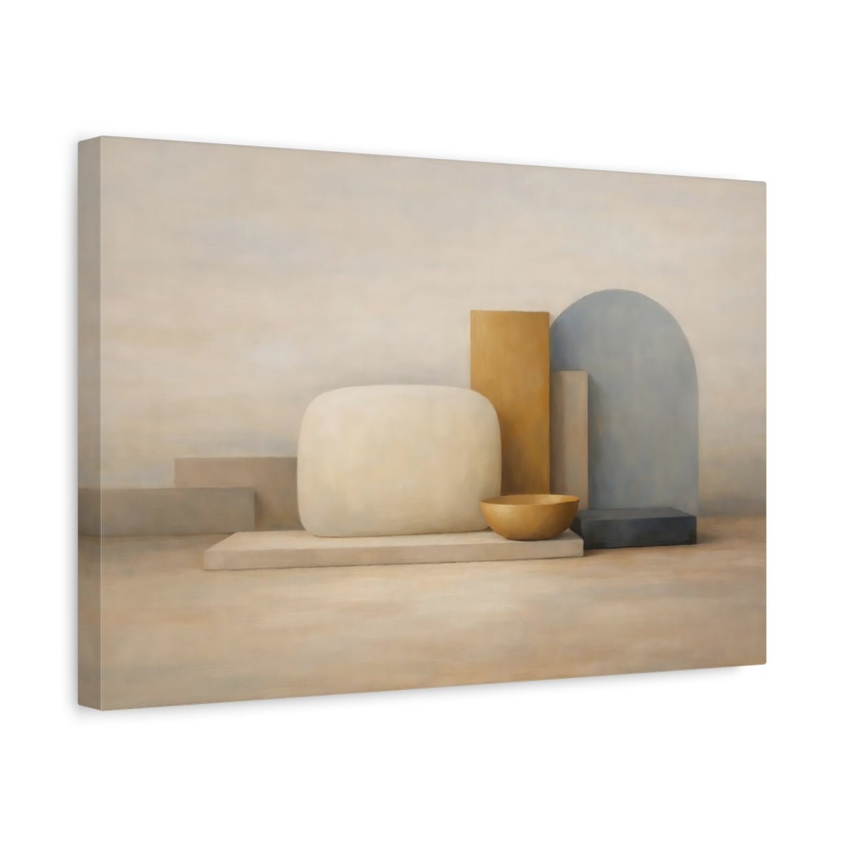Side Mockup 4. Abstract Geometric Shapes Neutral Abstract Shapes shown as stretched canvas wall art