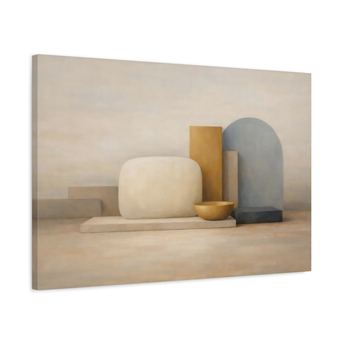 Side Mockup 2. Abstract Geometric Shapes Neutral Abstract Shapes shown as stretched canvas wall art