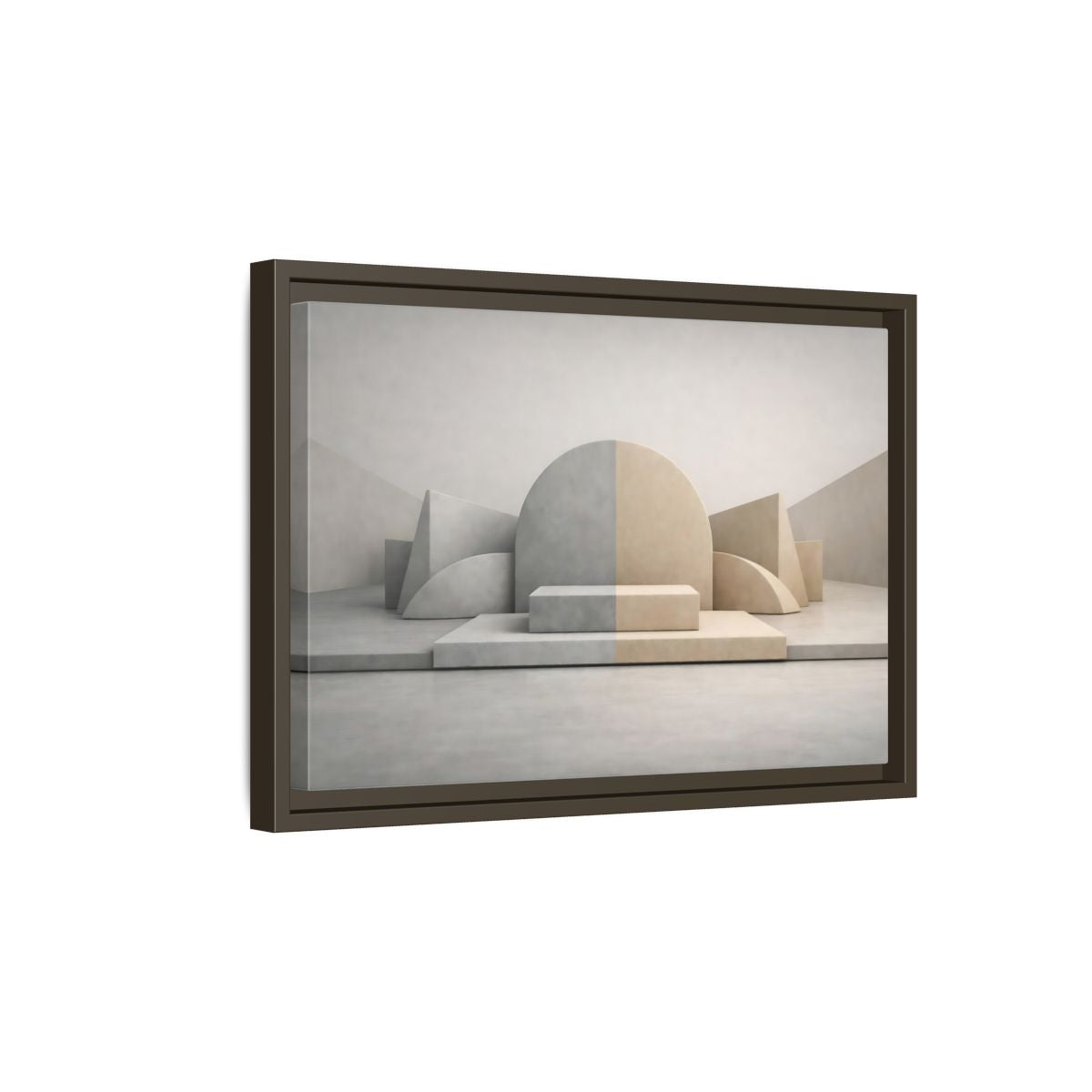 Side Mockup 5. Abstract Geometric Shapes Neutral Geometric shown as stretched canvas wall art