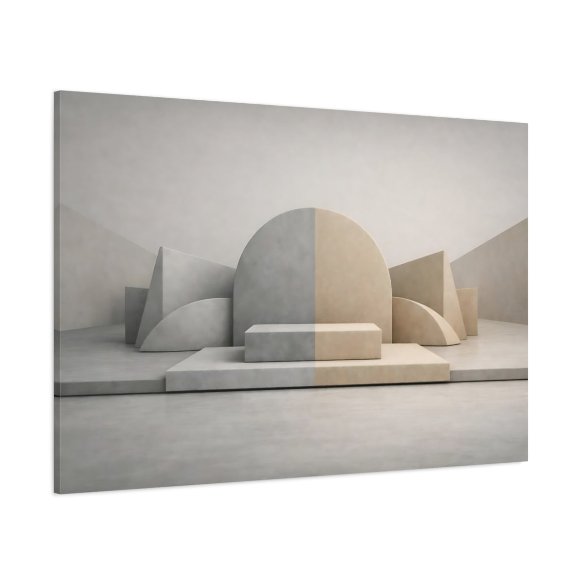 Main Mockup. Abstract Geometric Shapes Neutral Geometric shown as stretched canvas wall art