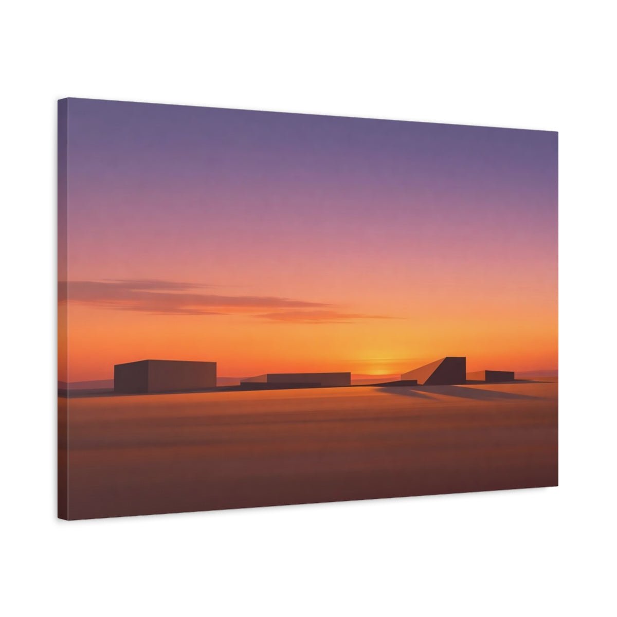Abstract Geometric Shapes Orange And Purple - Canvas Wall Art Print - YesArtYes
