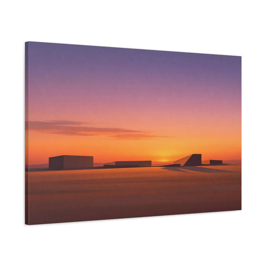Abstract Geometric Shapes Orange And Purple - Canvas Wall Art Print - YesArtYes