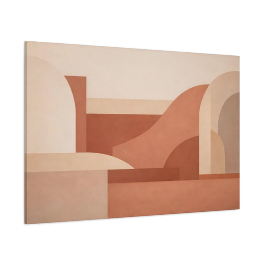 Main Mockup. Abstract Geometric Shapes Terracotta Abstract shown as stretched canvas wall art