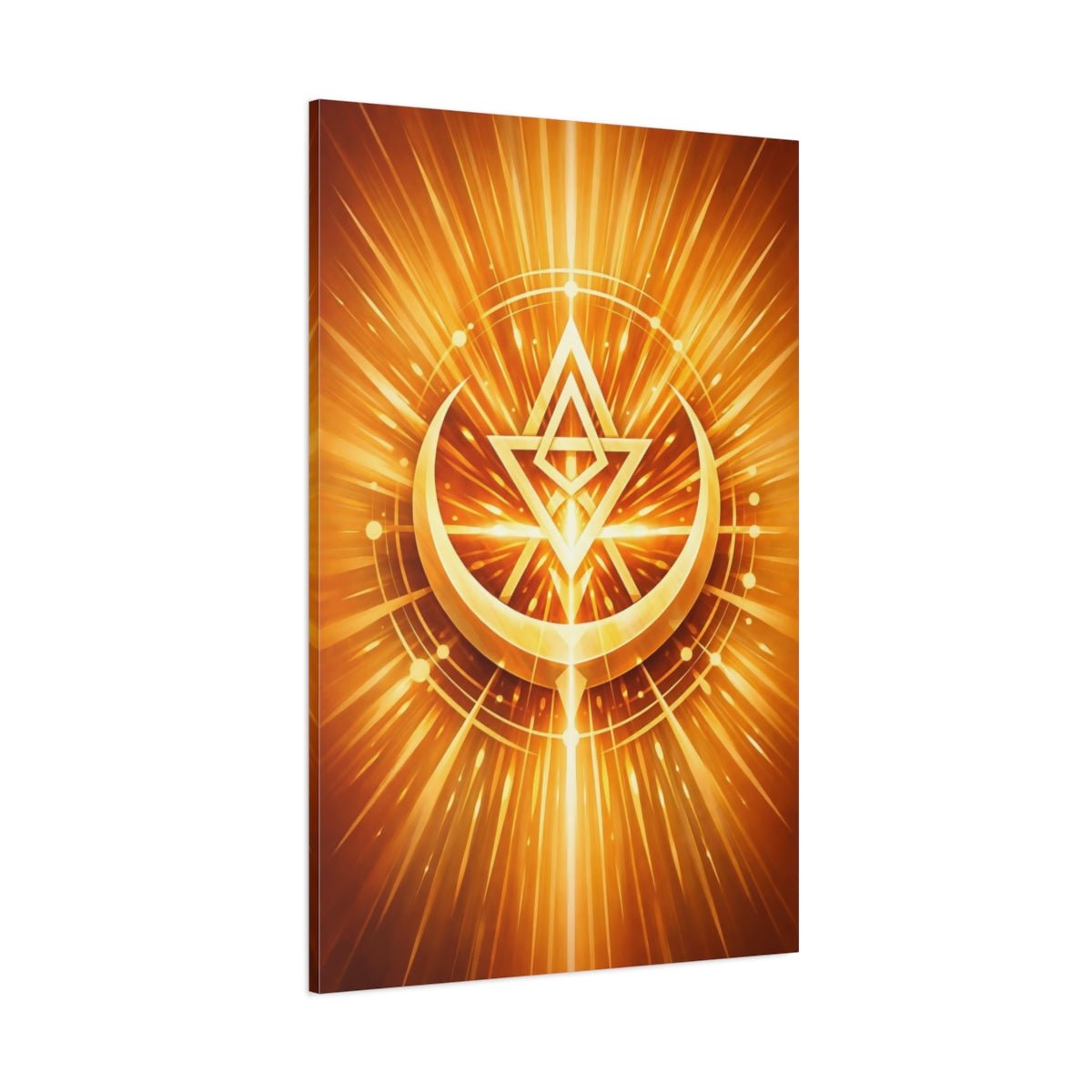 Abstract Geometric Symbol Gold - Canvas Wall Art Print - YesArtYes