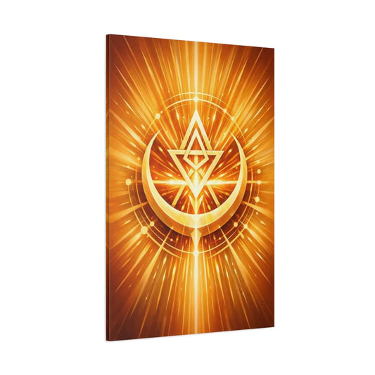 Abstract Geometric Symbol Gold - Canvas Wall Art Print - YesArtYes