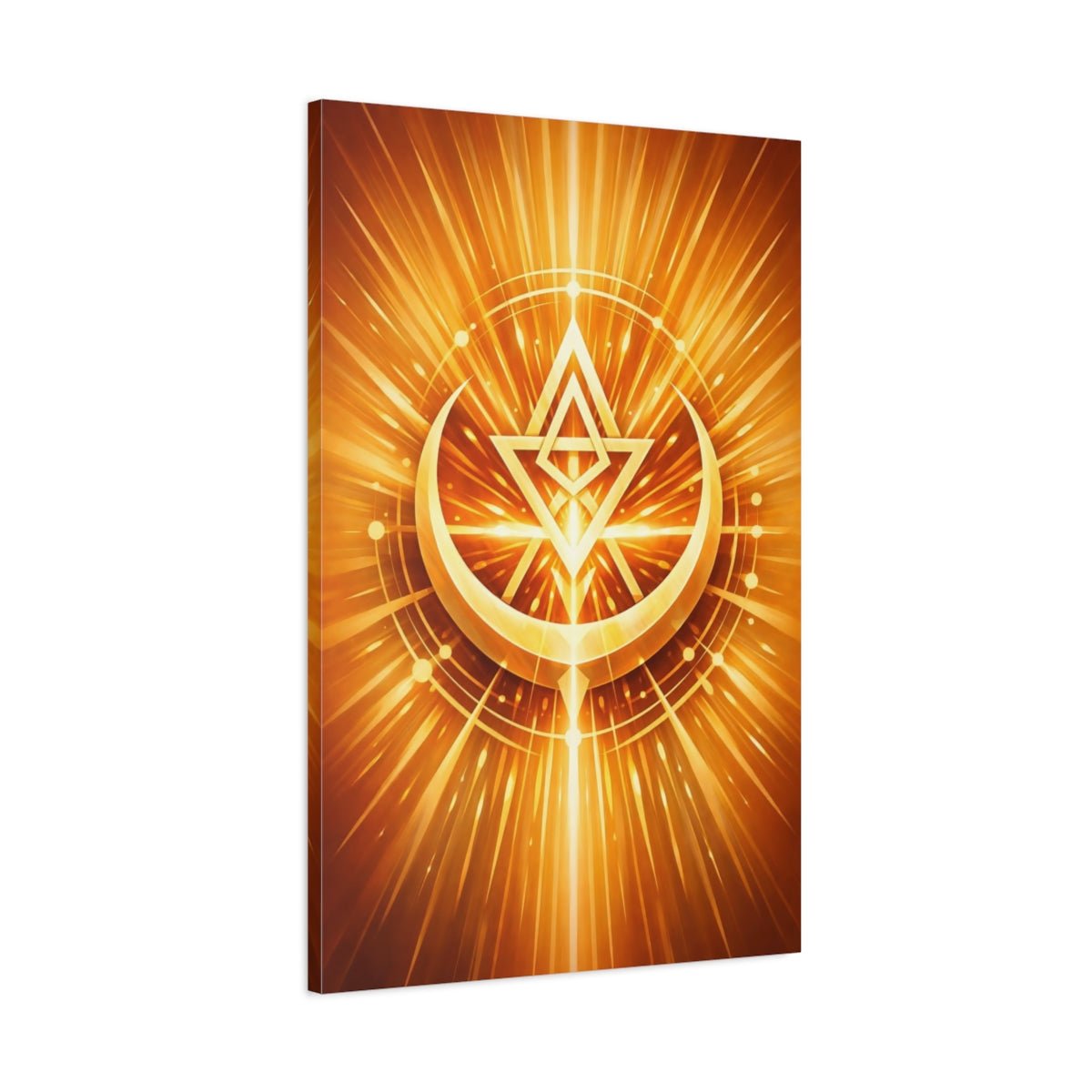 Abstract Geometric Symbol Gold - Canvas Wall Art Print - YesArtYes