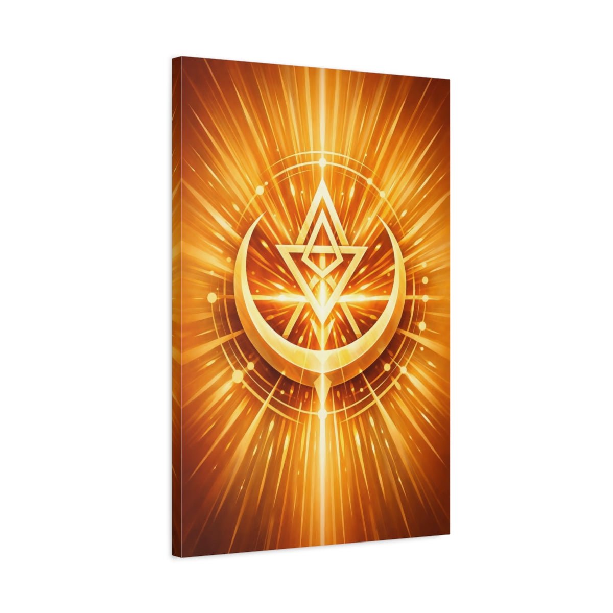 Abstract Geometric Symbol Gold - Canvas Wall Art Print - YesArtYes