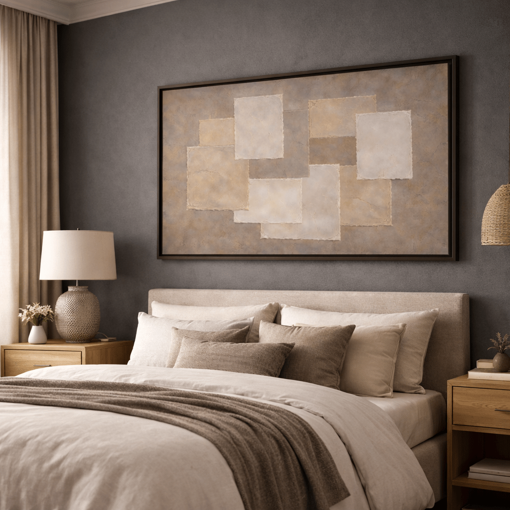 Abstract Geometric Wabi Sabi - Framed Canvas Wall Art Print - YesArtYes