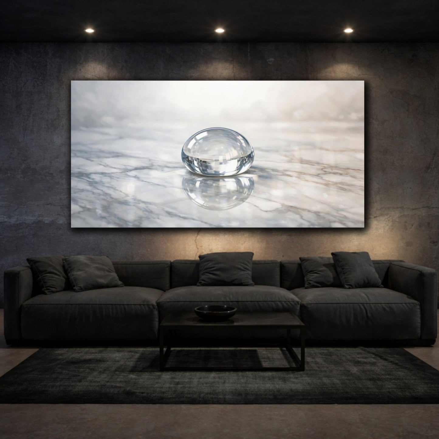 Abstract Glass Sphere Clear Marble - Canvas Wall Art Print - YesArtYes
