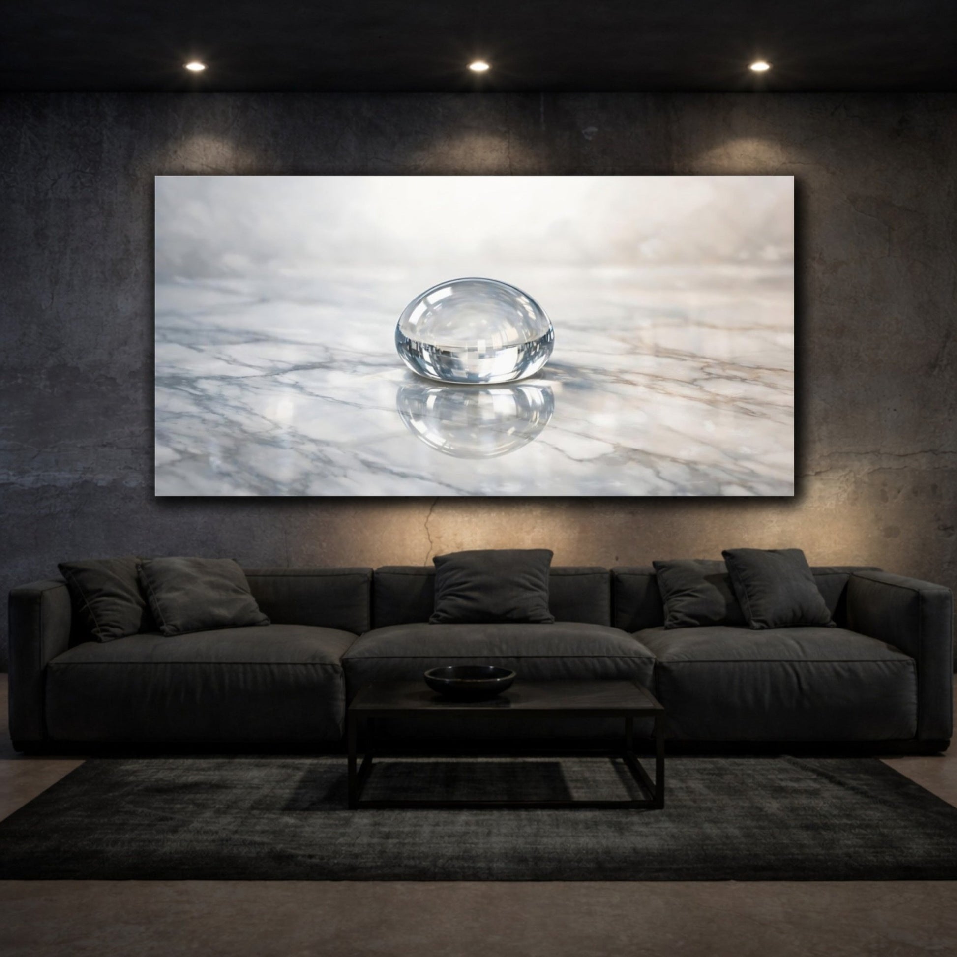 Abstract Glass Sphere Clear Marble - Canvas Wall Art Print - YesArtYes
