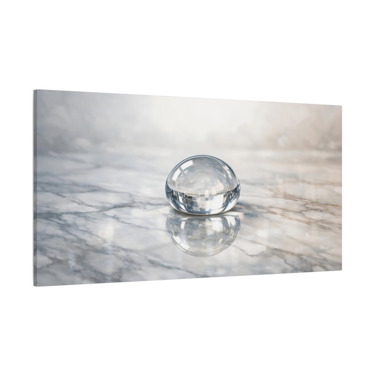 Abstract Glass Sphere Clear Marble - Canvas Wall Art Print - YesArtYes
