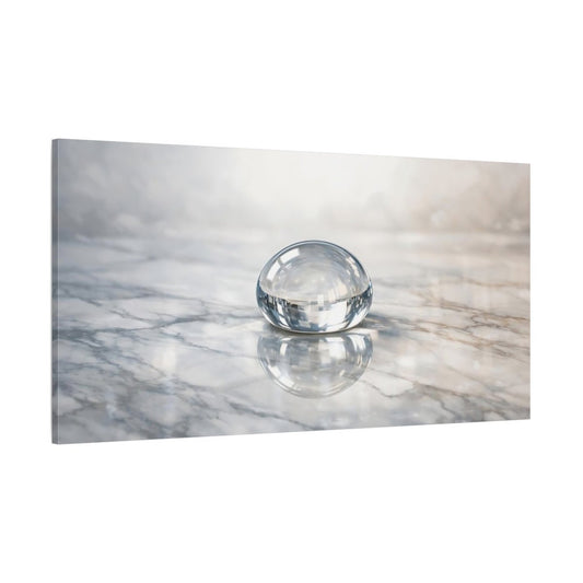 Abstract Glass Sphere Clear Marble - Canvas Wall Art Print - YesArtYes