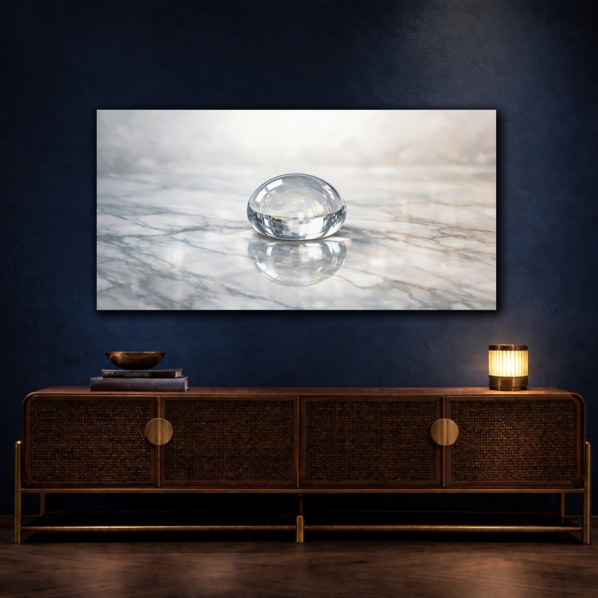 Abstract Glass Sphere Clear Marble - Canvas Wall Art Print - YesArtYes