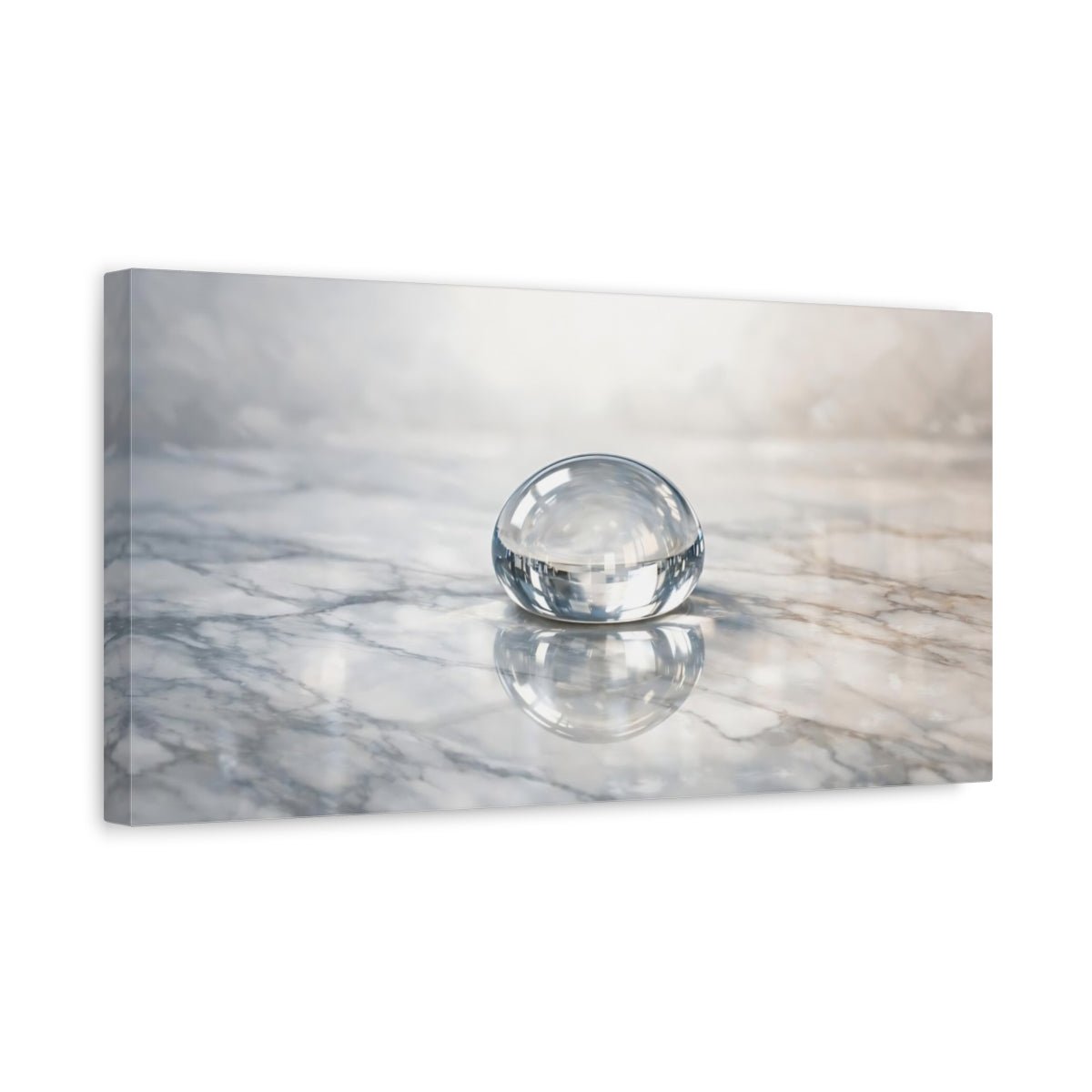 Abstract Glass Sphere Clear Marble - Canvas Wall Art Print - YesArtYes