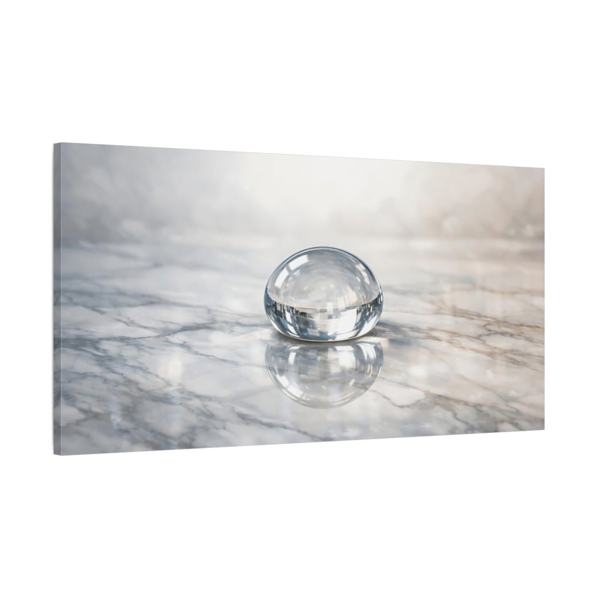 Abstract Glass Sphere Clear Marble - Canvas Wall Art Print - YesArtYes