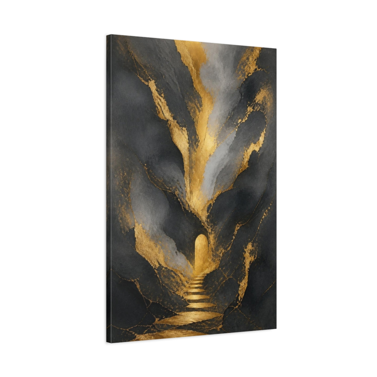 Main Mockup. Abstract Gold Archway shown as canvas print