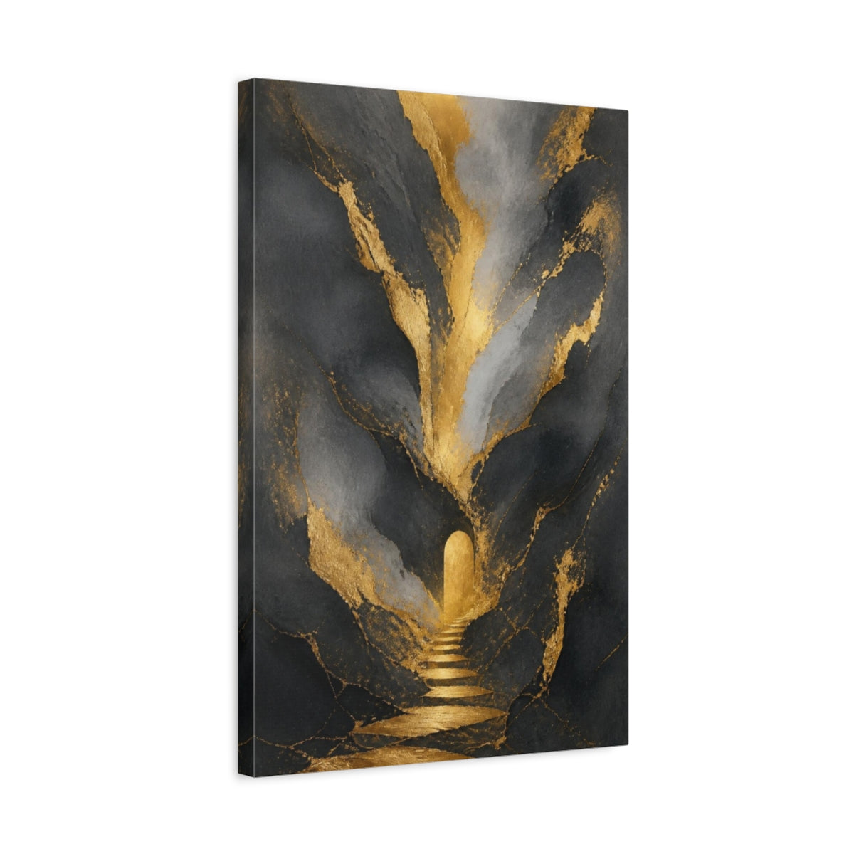 Side Mockup 3. Abstract Gold Archway shown as canvas print