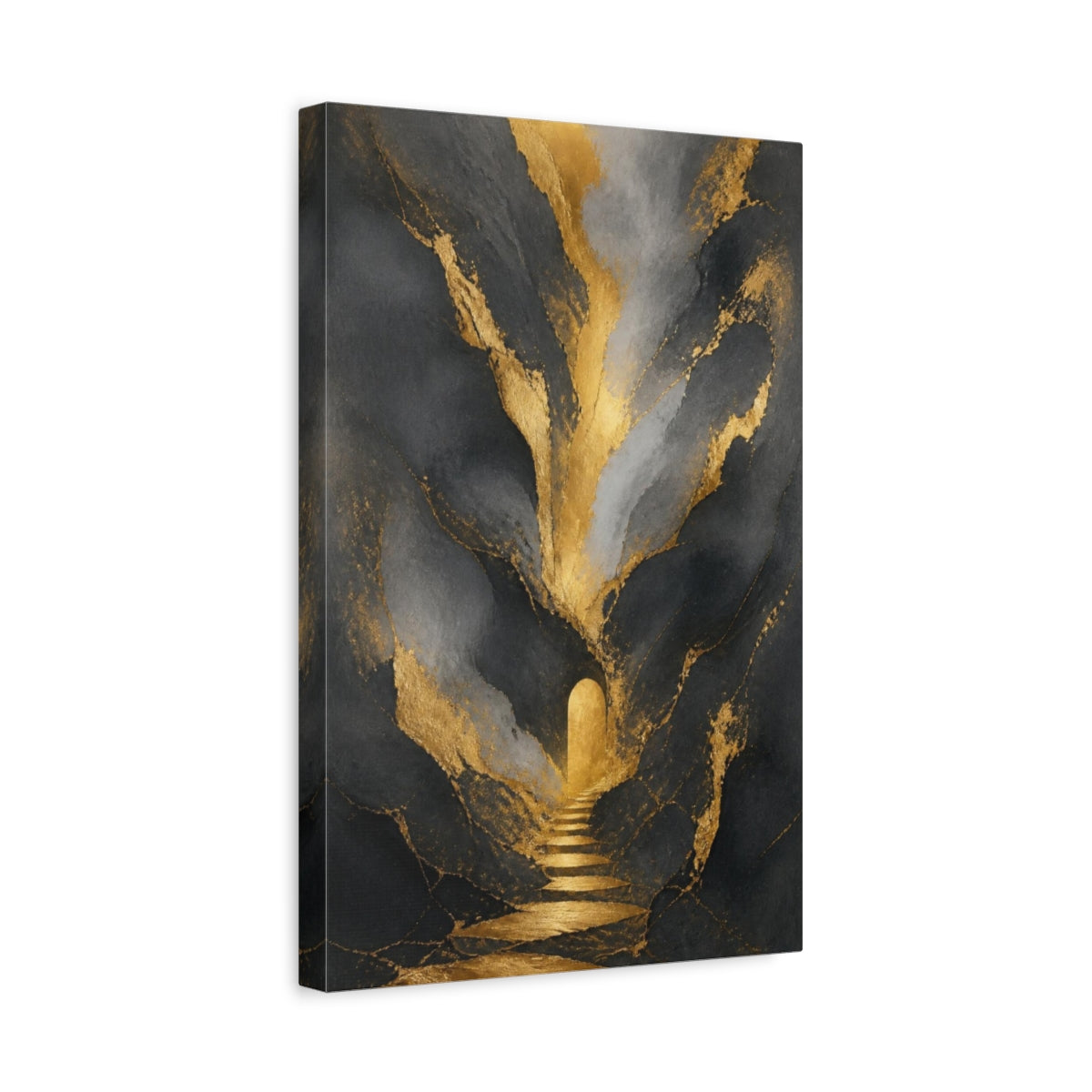 Side Mockup 4. Abstract Gold Archway shown as canvas print