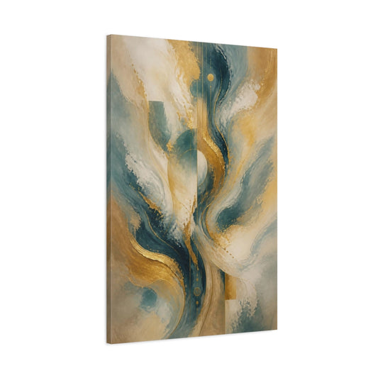 Main Mockup. Abstract Gold Circle shown as canvas print