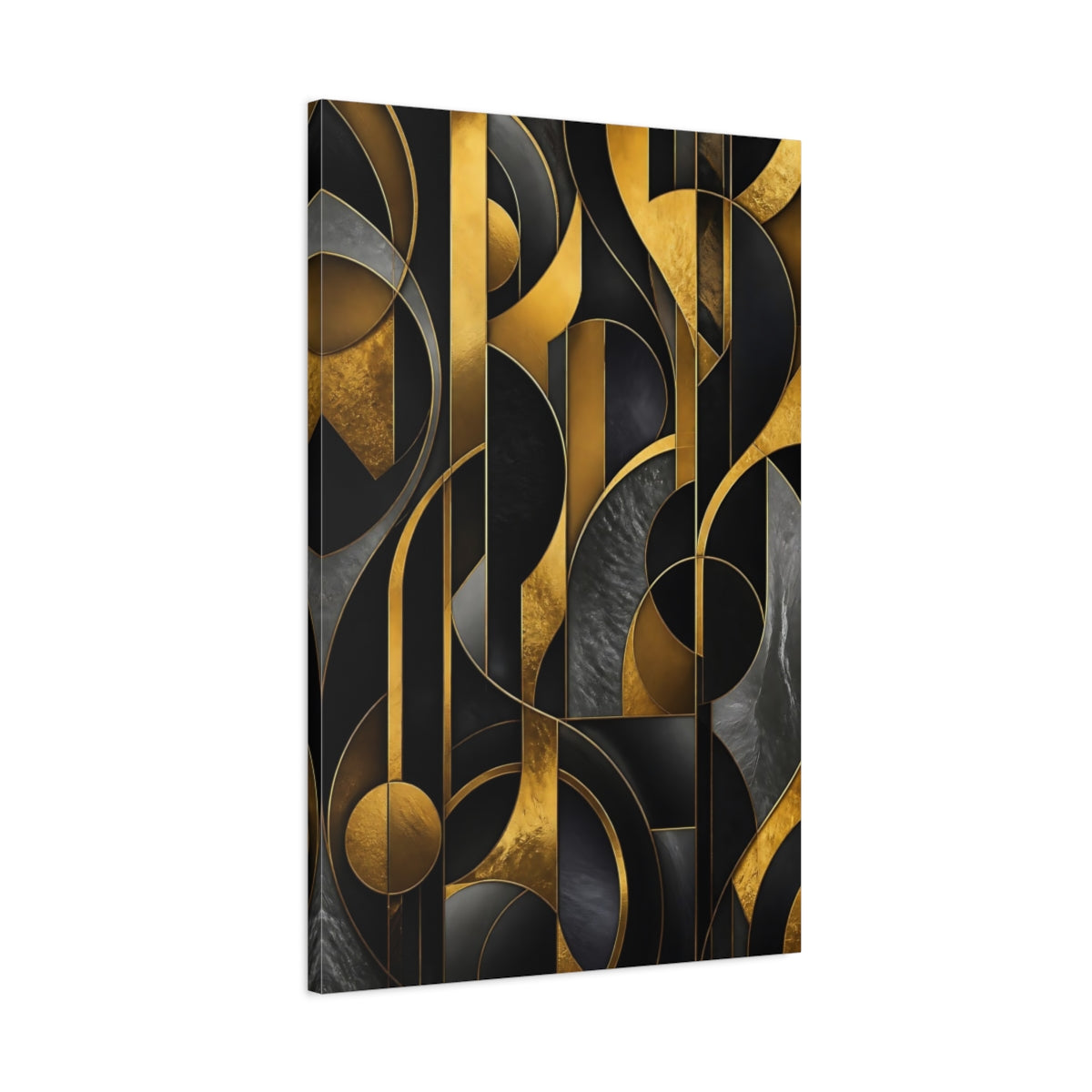 Main Mockup. Abstract Gold Geometry shown as canvas print