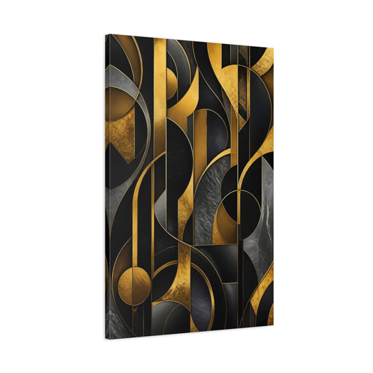Main Mockup. Abstract Gold Geometry shown as canvas print