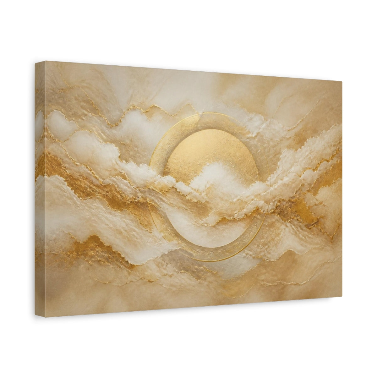 Side Mockup 4. Abstract Gold Halo shown as canvas print