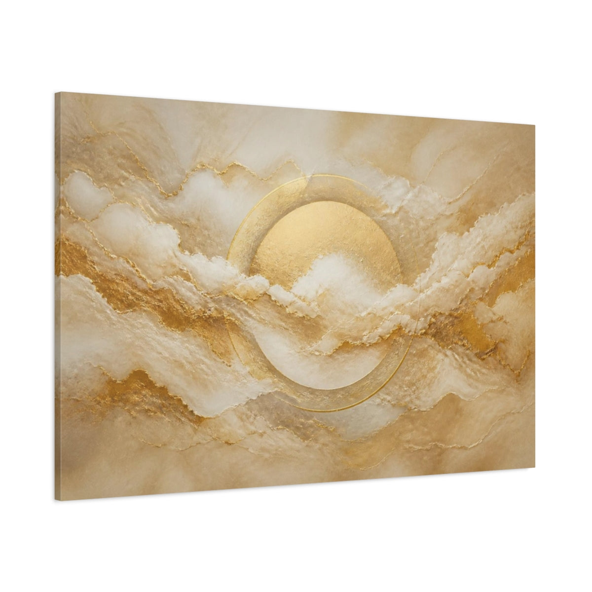 Side Mockup 1. Abstract Gold Halo shown as canvas print