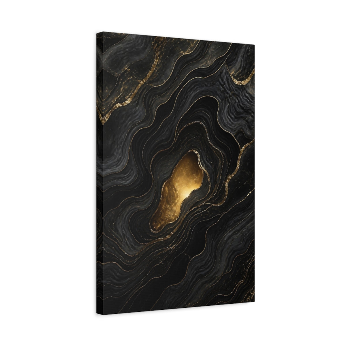 Side Mockup 3. Abstract Gold Portal shown as canvas print