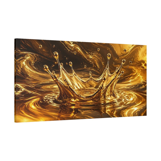 Main Mockup. Abstract Gold Splash Gold Abstract shown as stretched canvas wall art