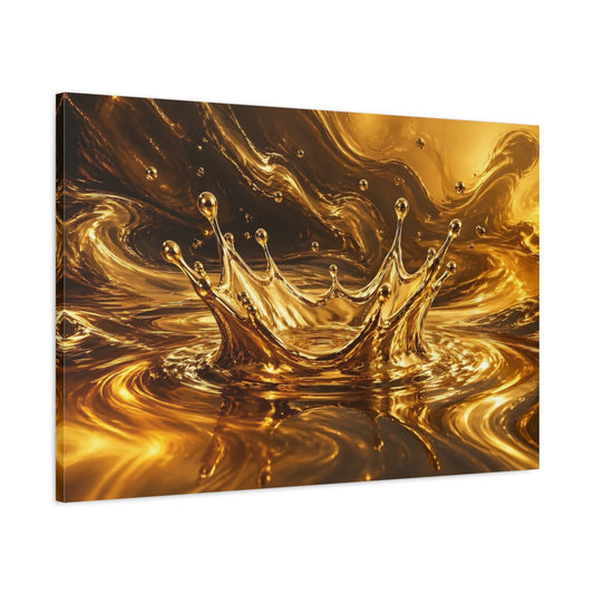 Main Mockup. Abstract Gold Splash Golden Abstract shown as stretched canvas wall art