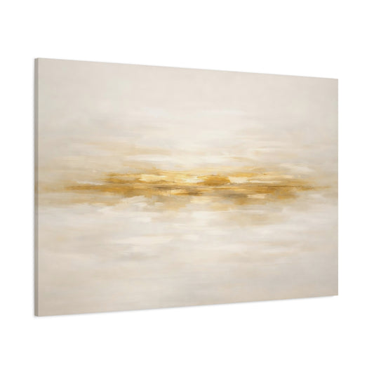 Main Mockup. Abstract Gold Streak Gold And Cream shown as stretched canvas wall art