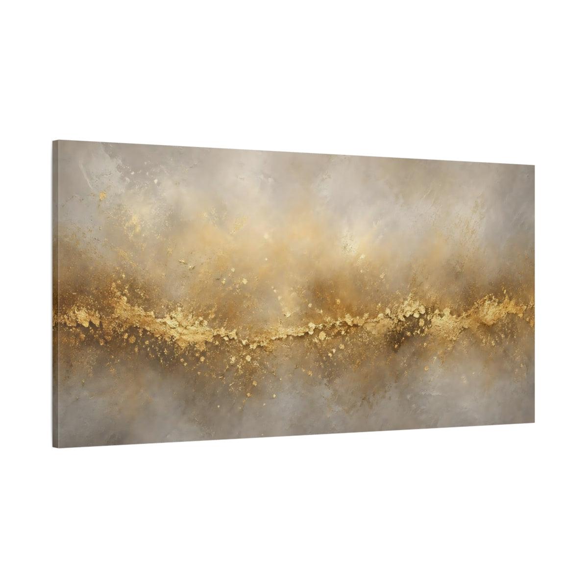 Side Mockup 2. Abstract Gold Texture Gold And Grey shown as stretched canvas wall art