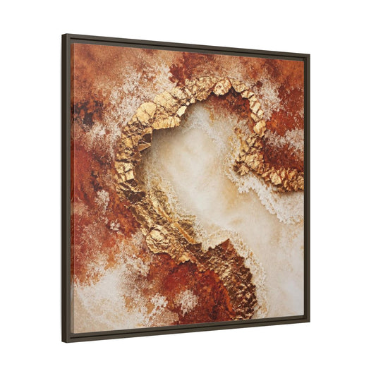 Main Mockup. Abstract Gold Vein shown as framed canvas print