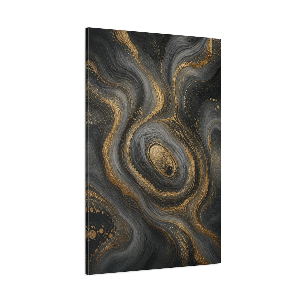 Side Mockup 1. Abstract Gold Veins shown as canvas print