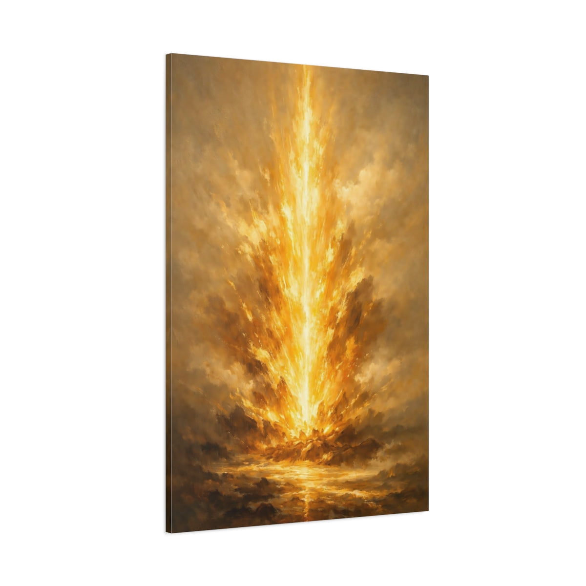Main Mockup. Abstract Golden Burst Golden Burst shown as stretched canvas wall art