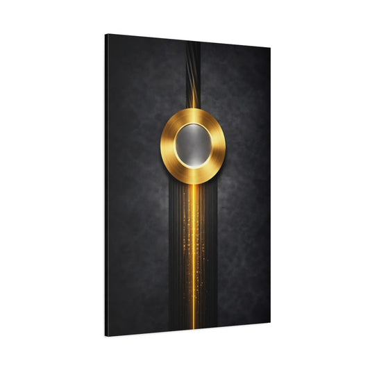 Abstract Golden Circle Black - Canvas Wall Art Print - YesArtYes