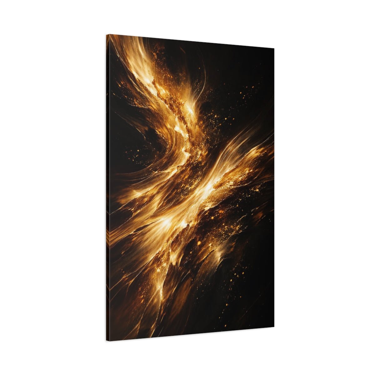 Abstract Golden Energy Black - Canvas Wall Art Print - YesArtYes