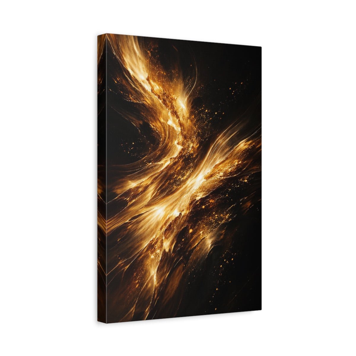 Abstract Golden Energy Black - Canvas Wall Art Print - YesArtYes