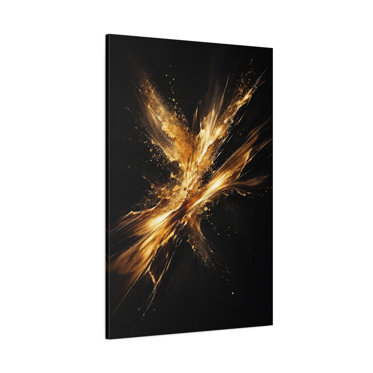 Abstract Golden Explosion Gold - Canvas Wall Art Print - YesArtYes