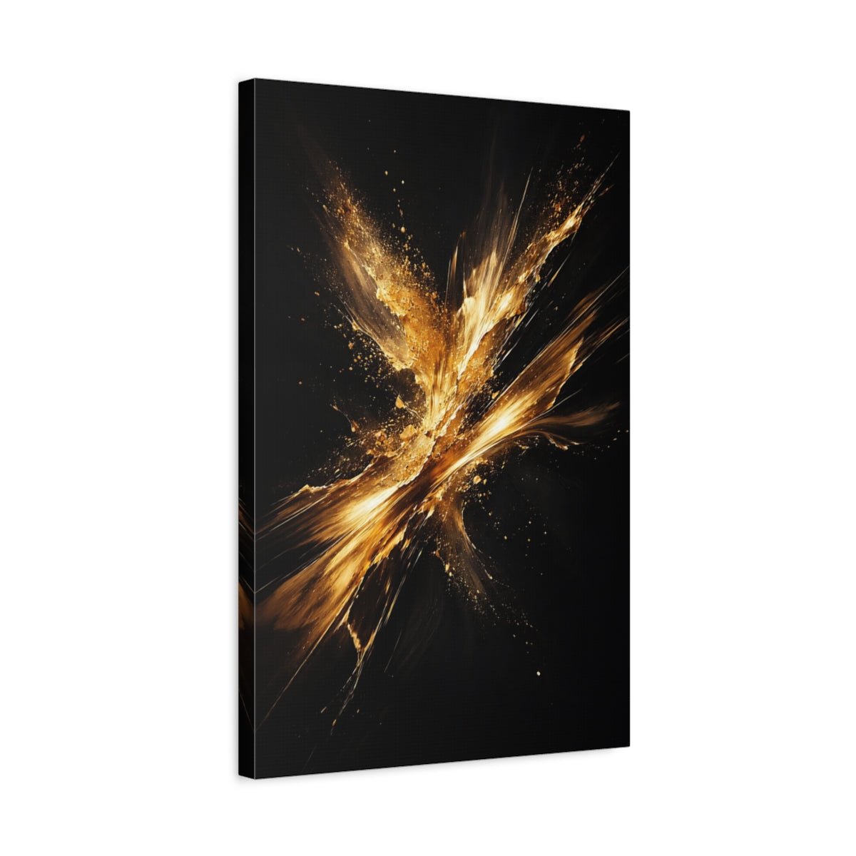 Abstract Golden Explosion Gold - Canvas Wall Art Print - YesArtYes