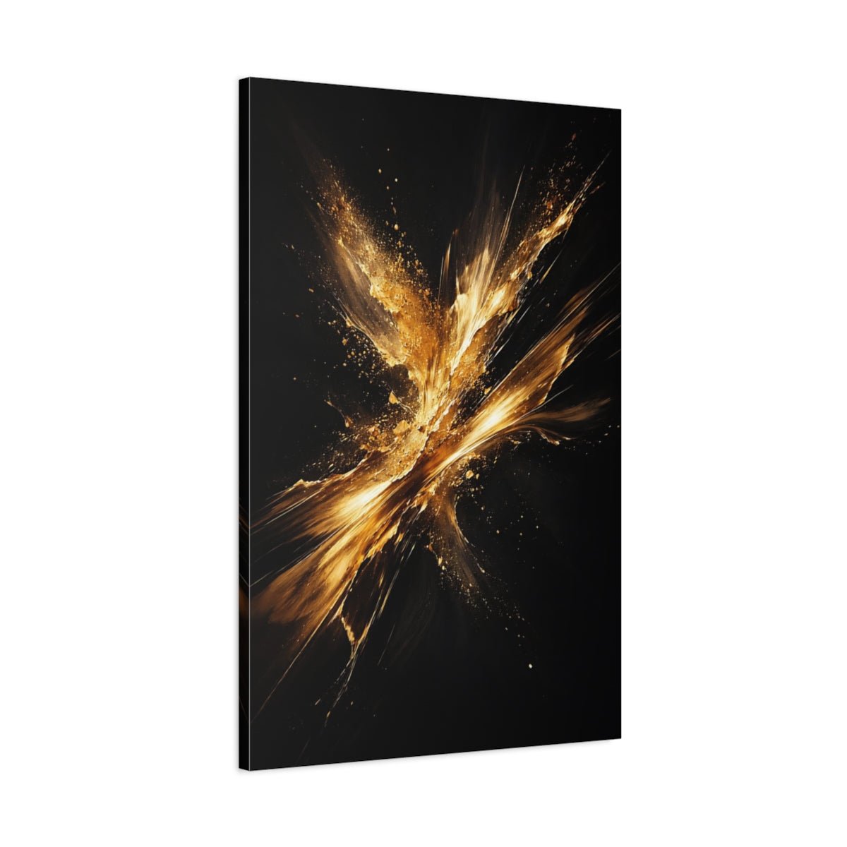Abstract Golden Explosion Gold - Canvas Wall Art Print - YesArtYes