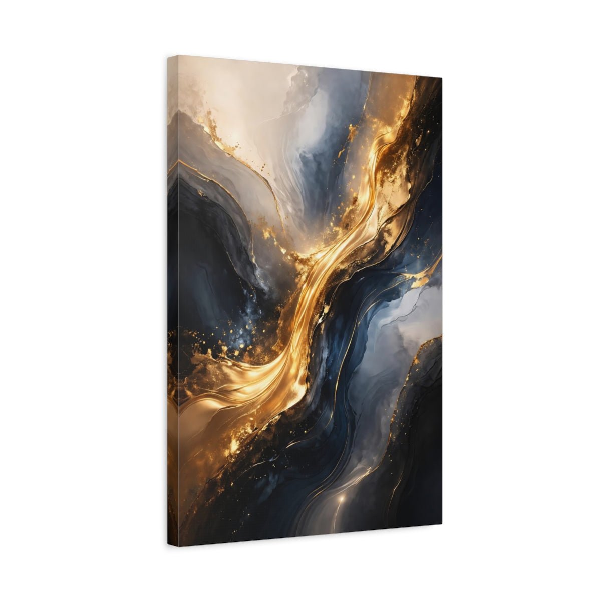 Abstract Golden Fluid Gold - Canvas Wall Art Print - YesArtYes