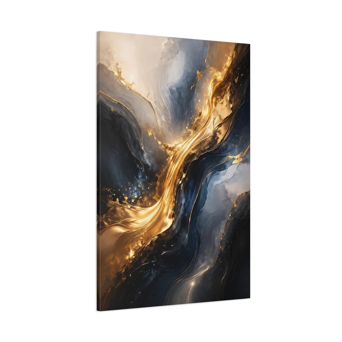 Abstract Golden Fluid Gold - Canvas Wall Art Print - YesArtYes