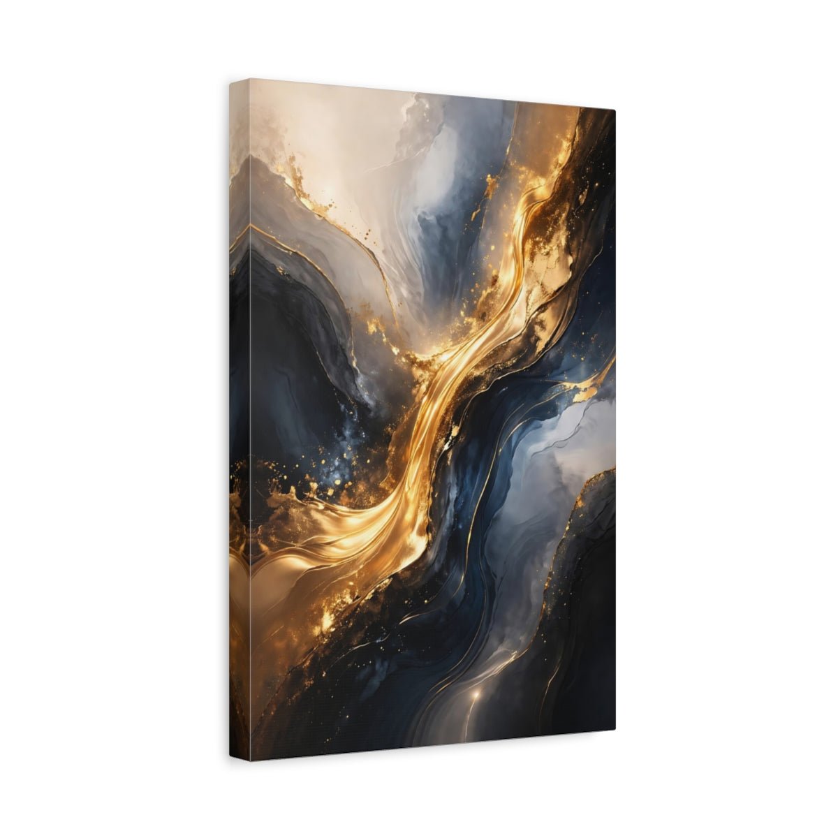 Abstract Golden Fluid Gold - Canvas Wall Art Print - YesArtYes