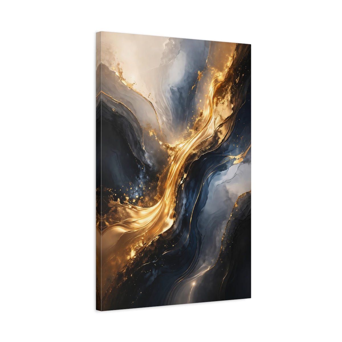 Abstract Golden Fluid Gold - Canvas Wall Art Print - YesArtYes